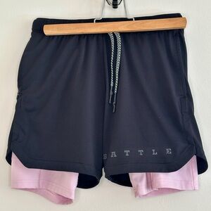 2 Pairs Youth Large Battle Fly 5 Shorts – Black w/ Pink Liner